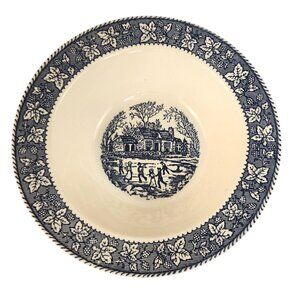 Homer Laughlin Shakespeare Country Blue Transfer Ware Vegetable Bowl 9 Inch Vint